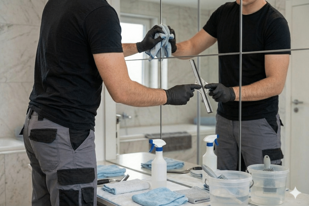 Nettoyage d'un miroir à Agen